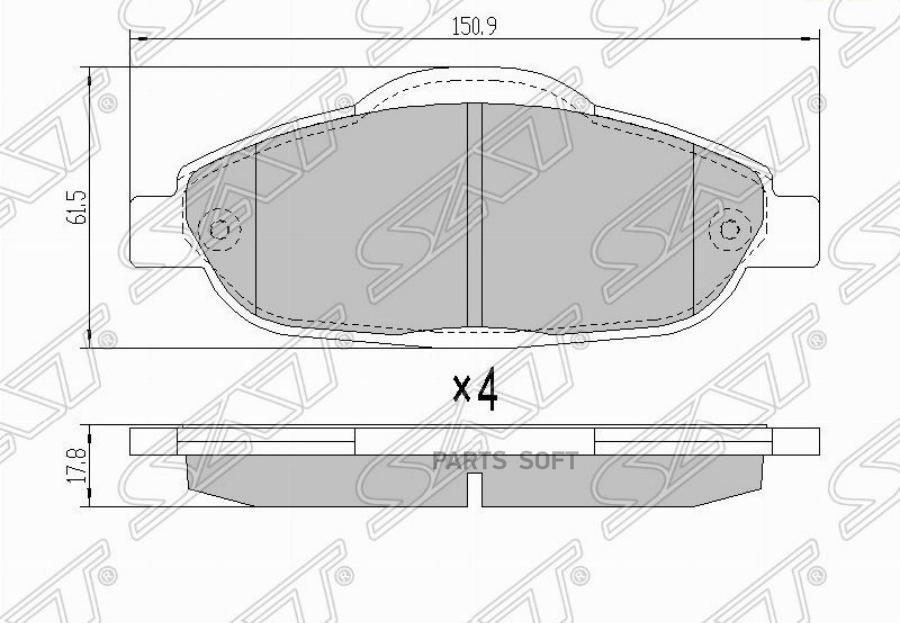 

Колодки тормозные перед PEUGEOT 3008/308CC/308SW/5008 SAT, ST425426