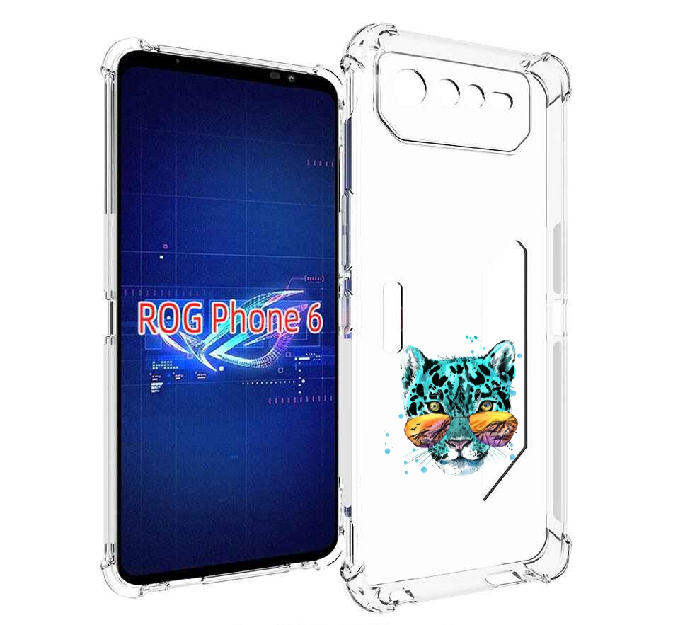 

Чехол MyPads голубой лео для Asus ROG Phone 6, Прозрачный, Tocco