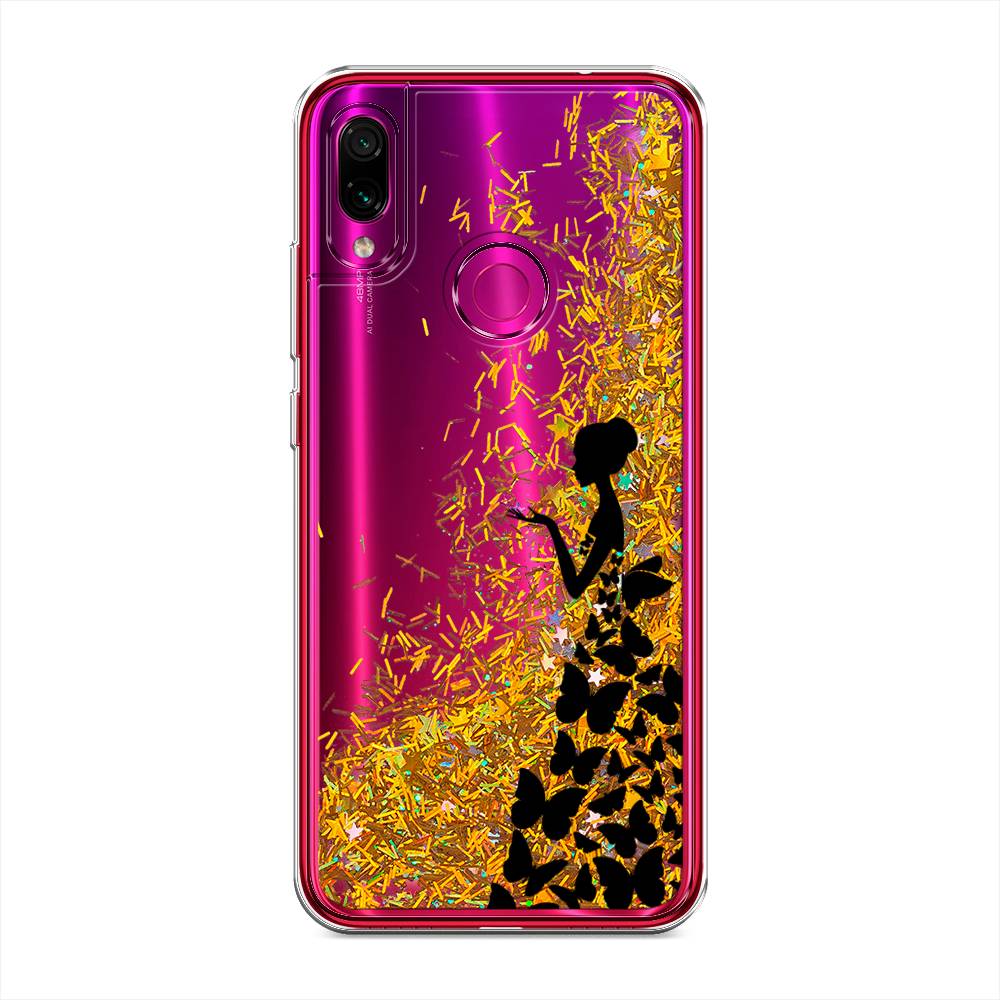 

Жидкий чехол с блестками "Дама в бабочках" на Xiaomi Redmi Note 7, 34790-1