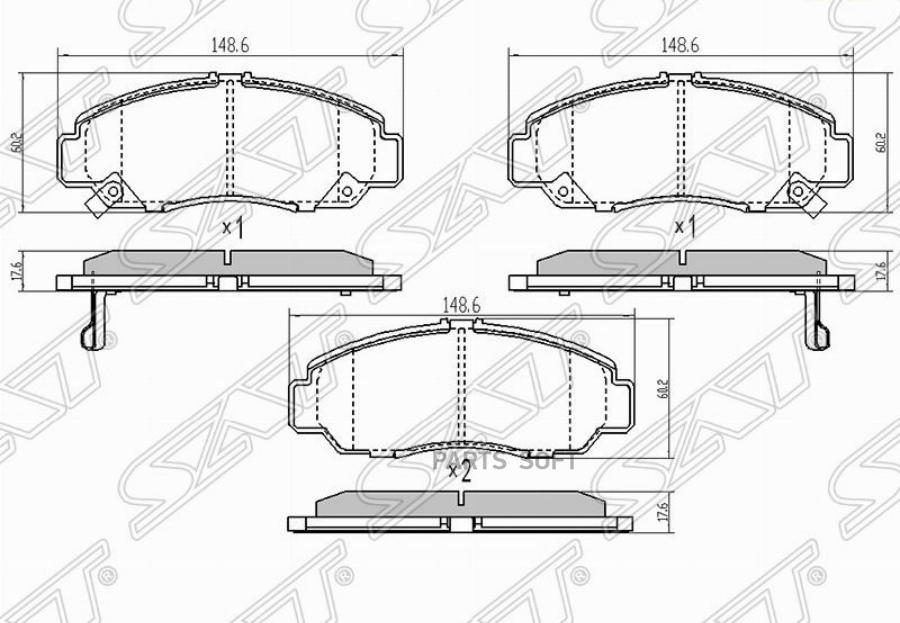 

Колодки тормозные перед HONDA ACCORD CU 08-13 SAT, ST45022SEAJ11