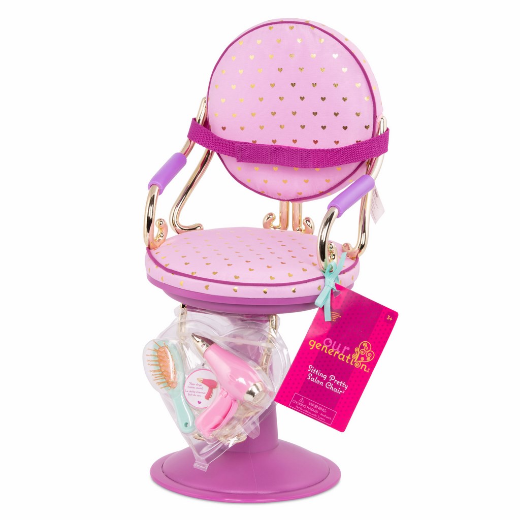 Кресло парикмахерское для куклы Our Generation с аксессуарами, 46 см., розовый, 11511-5