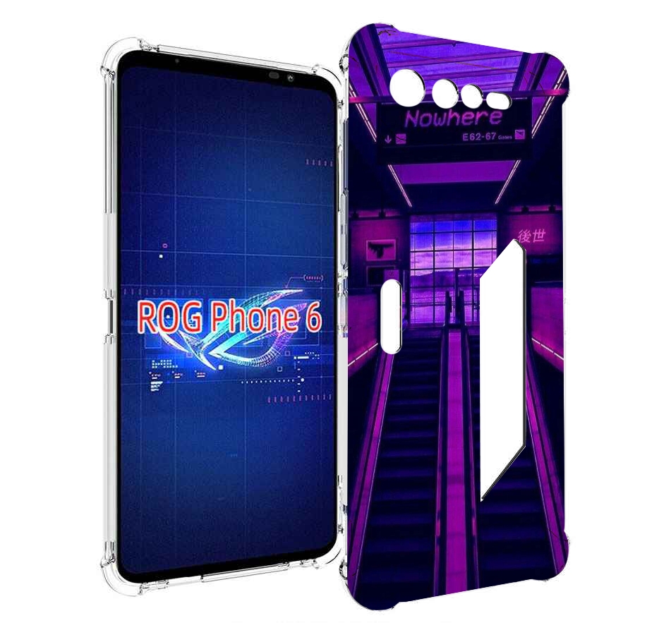 

Чехол MyPads фиолетовый эскалатор для Asus ROG Phone 6, Прозрачный, Tocco