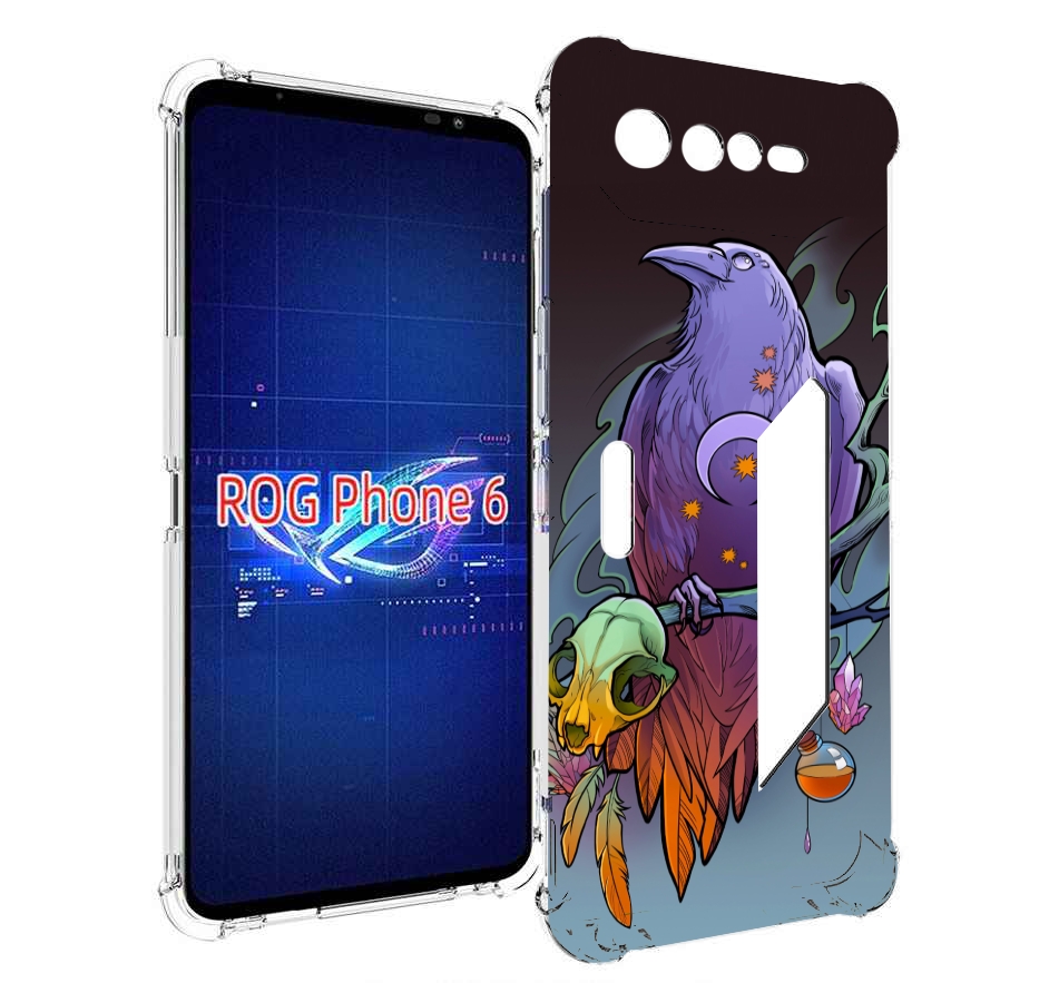 

Чехол MyPads фиолетовый ворон на ветке для Asus ROG Phone 6, Прозрачный, Tocco