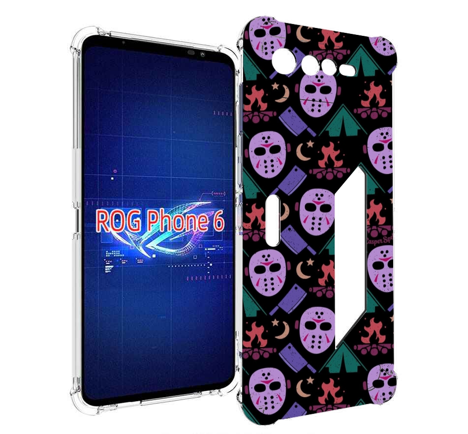 

Чехол MyPads фиолетовые маски для Asus ROG Phone 6, Прозрачный, Tocco
