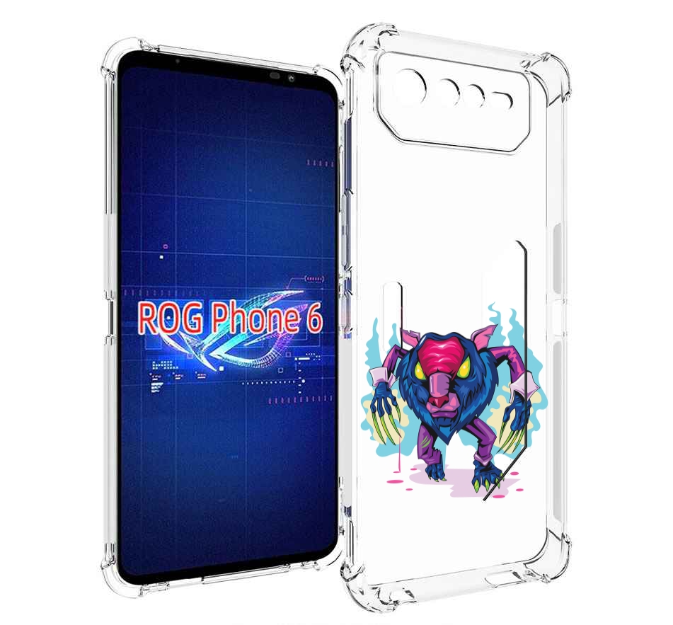 Чехол MyPads фиолетовая-россомаха для Asus ROG Phone 6