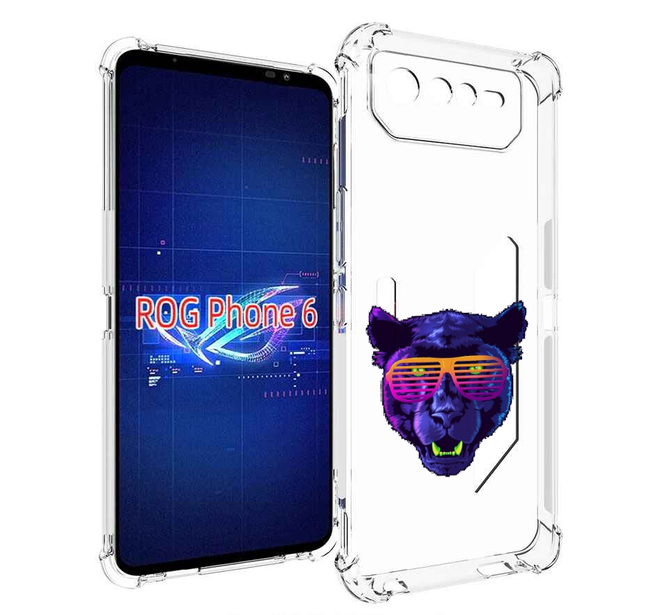 

Чехол MyPads фиолетовая пума в очках для Asus ROG Phone 6, Прозрачный, Tocco