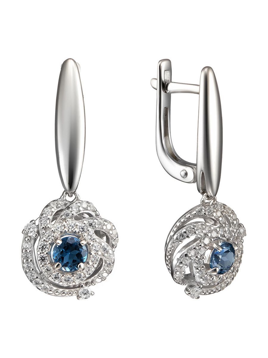 Серьги из серебра Ювелирочка 2074171, фианит\топаз