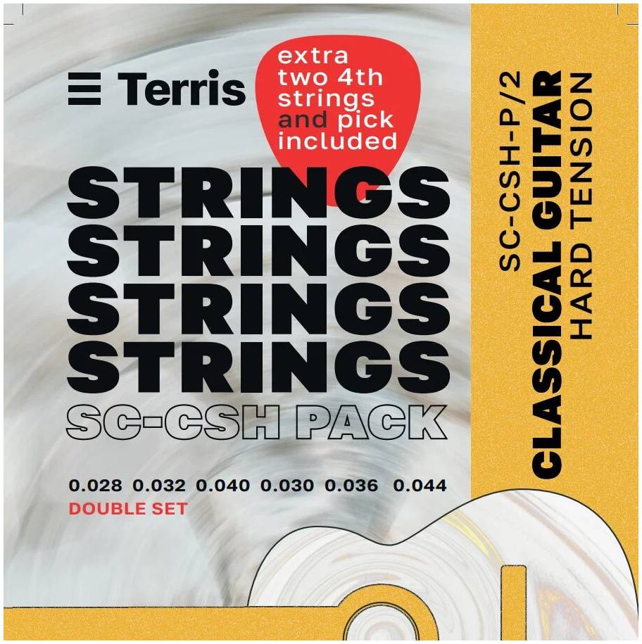 Струны для классической гитары TERRIS SC-CSH-Pack/2 - 2 набора + медиатор + две 4-е струны