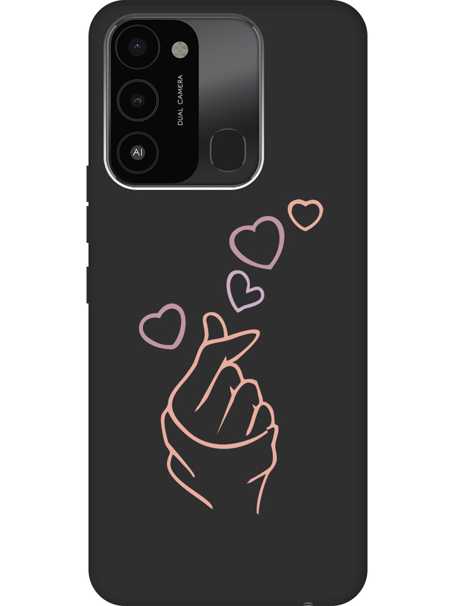 

Матовый Soft Touch силиконовый чехол на Tecno Spark 8C "K-Heart" черный, Черный;розовый;фиолетовый, 20001473