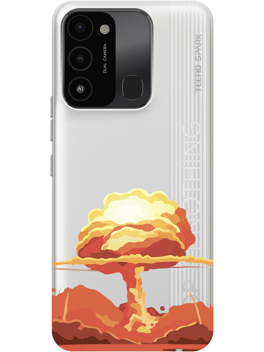 

Силиконовый чехол на Tecno Spark 8C "Boom", Прозрачный;красный, 20001472