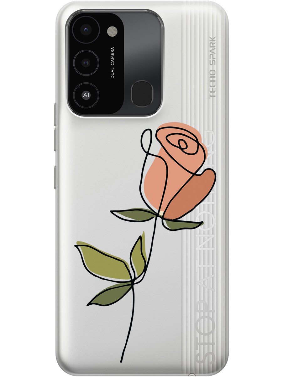 

Силиконовый чехол на Tecno Spark 8C "Rose", Прозрачный;зеленый;розовый;черный, 20001472