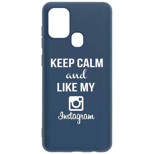 фото Чехол-накладка krutoff silicone case instagram для samsung galaxy a21s (a217) синий