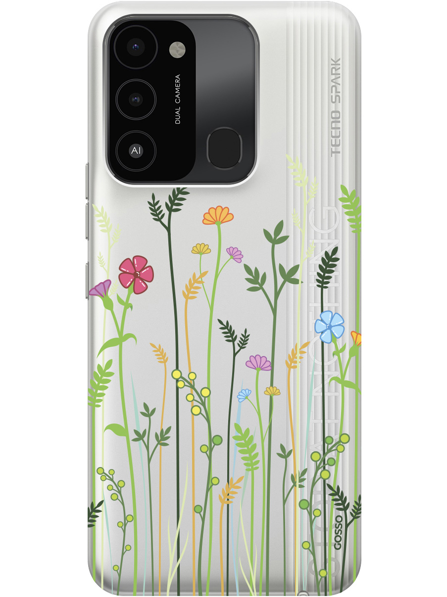 

Силиконовый чехол на Tecno Spark 8C "Flowers and Fern", Прозрачный;желтый;зеленый;розовый, 20001472