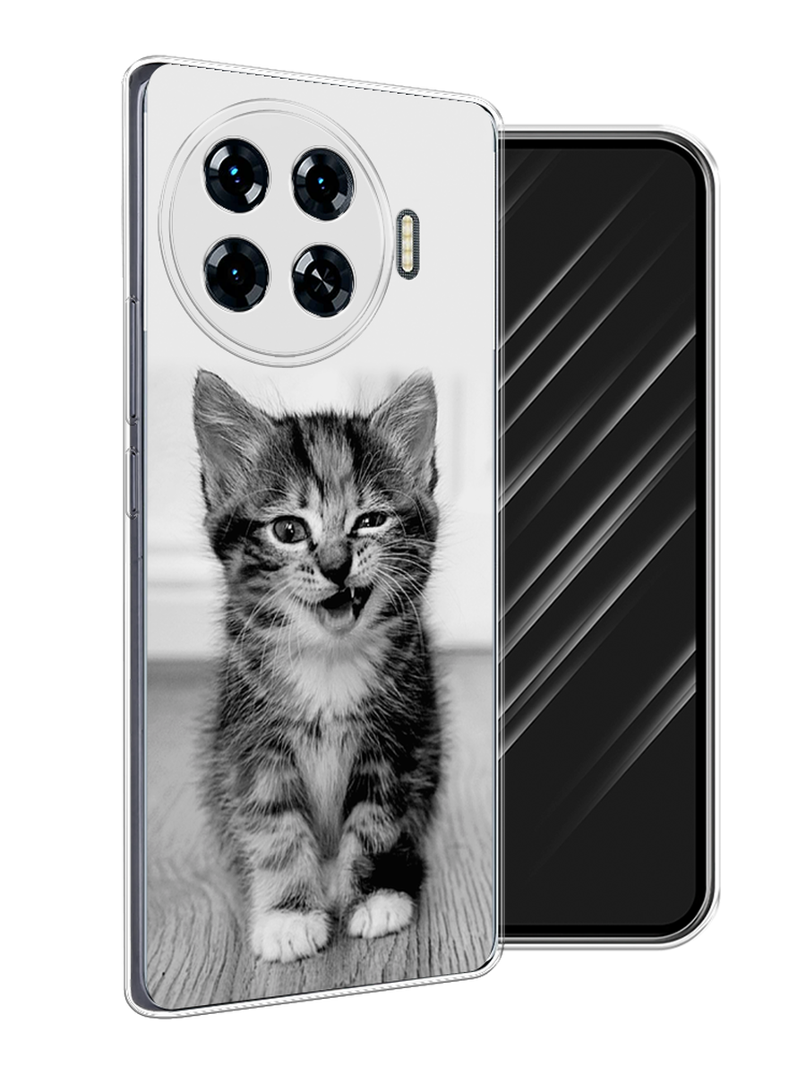 

Чехол Awog на Tecno Spark 20 Pro Plus "Подмигивающий котенок", Черный;серый, 305050-1