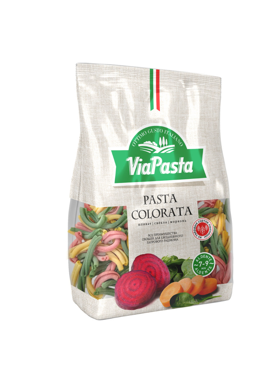 

Макароны Via Pasta фигурные с обогащающими добавками Pasta Colorata, 400 г