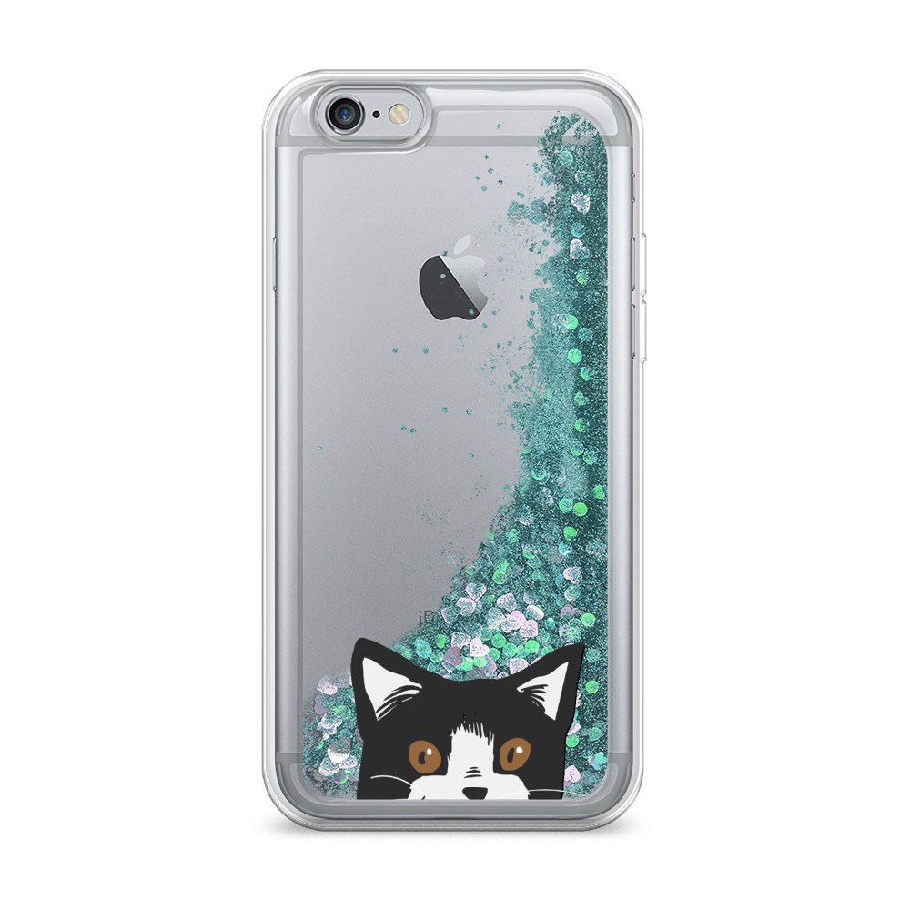 

Жидкий чехол с блестками "Подглядывающий кот" на Apple iPhone 6S, 0104S95-1