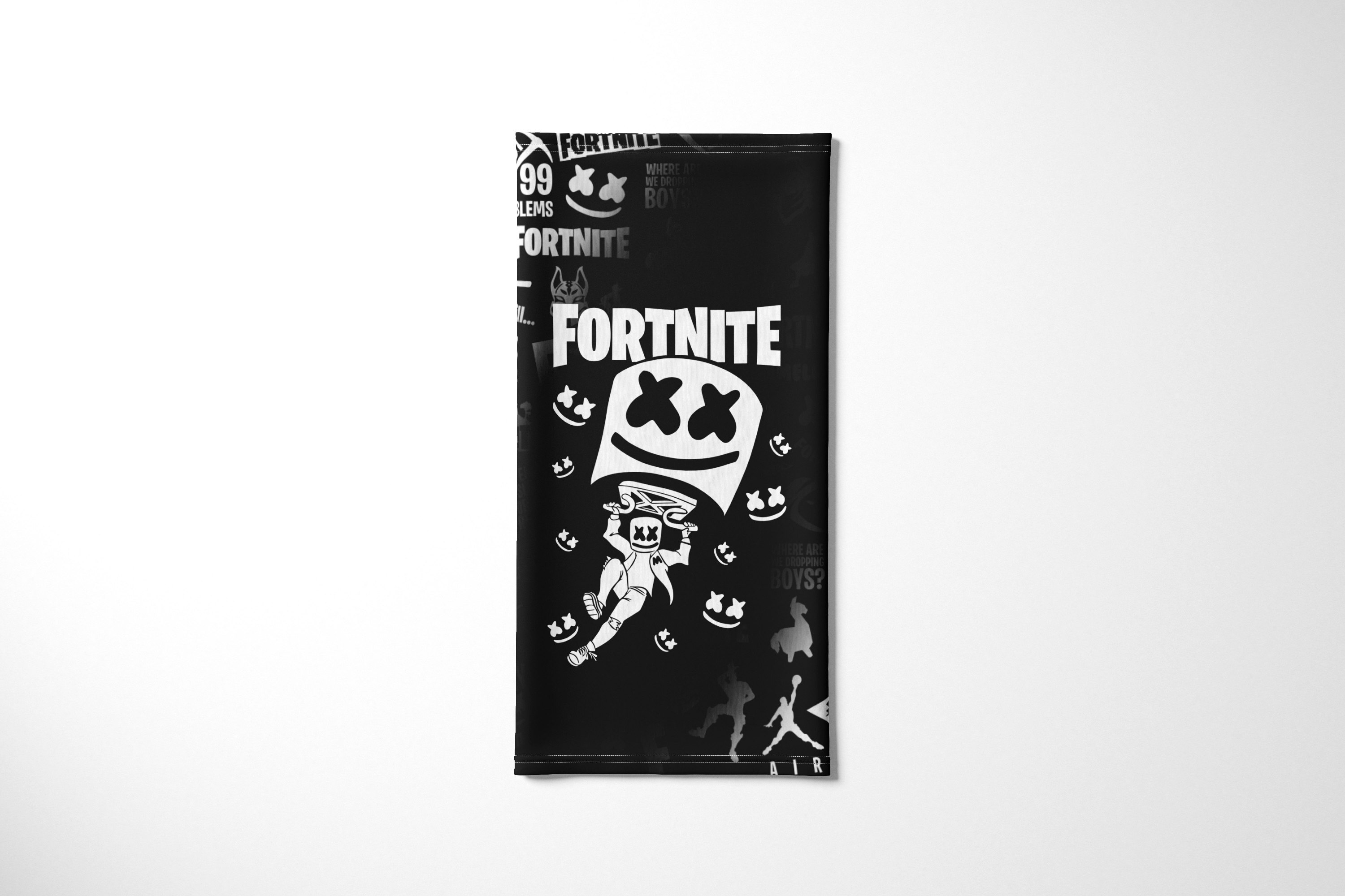 

Бандана / Бафф / Снуд-трансформер / Геймерам / Fortnite MARSHMELLO, Черный;белый, BBuffVM_VM1956301