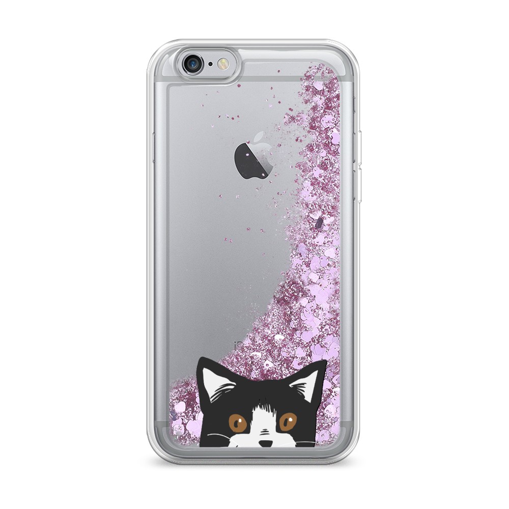 

Жидкий чехол с блестками "Подглядывающий кот" на Apple iPhone 6S, 0104S94-1