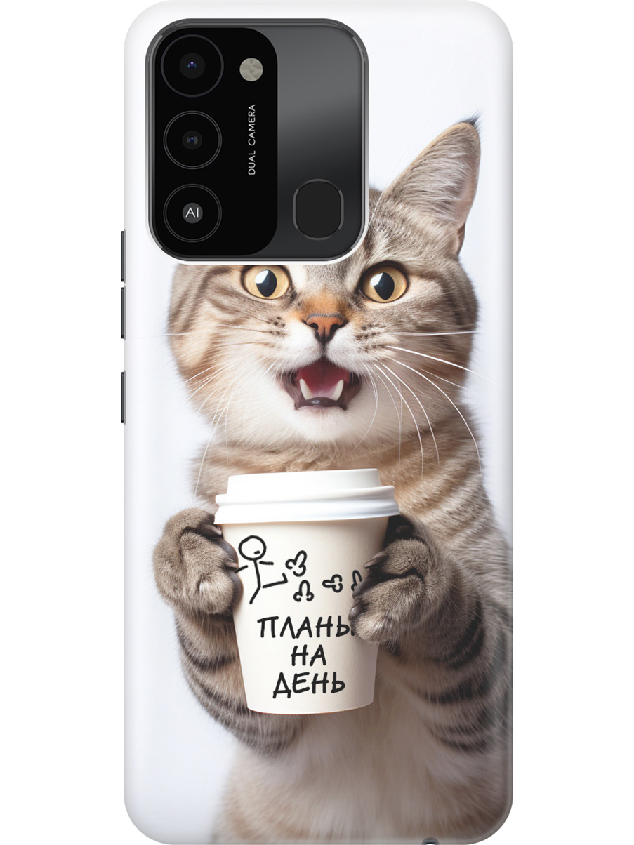 

Силиконовый чехол на Tecno Spark 8C "Планы на день", Белый;коричневый, 20001472