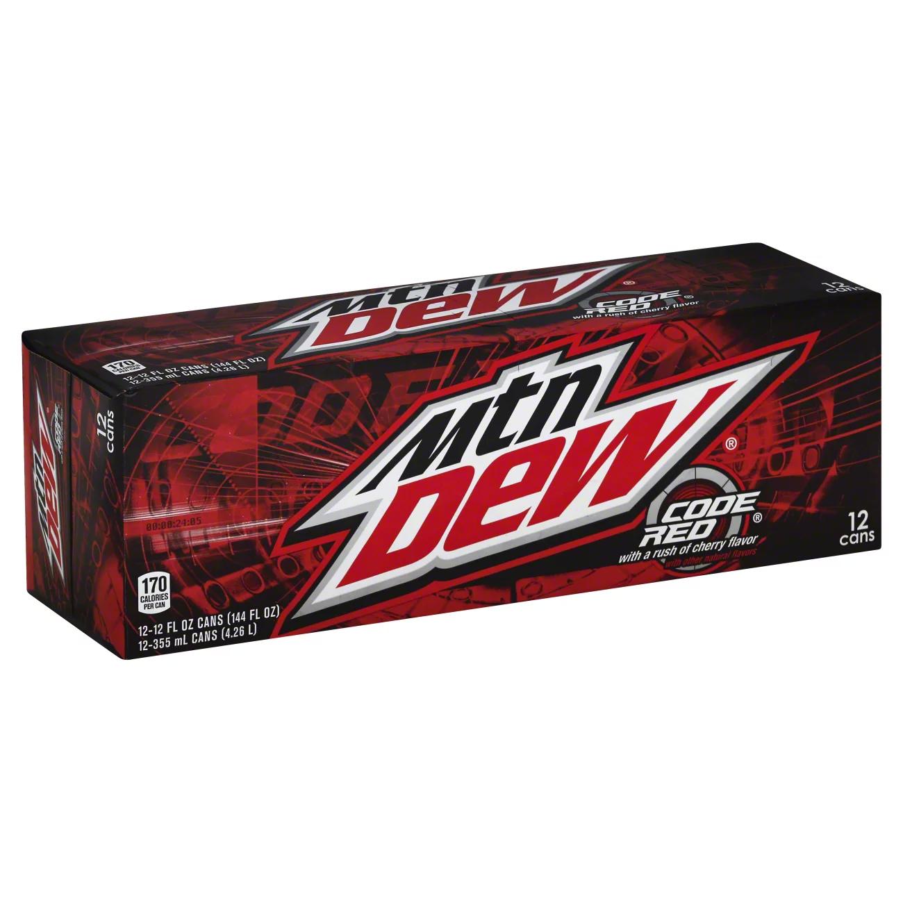 Газированный напиток Mountain Dew  Code Red 12 шт по 0,355 л