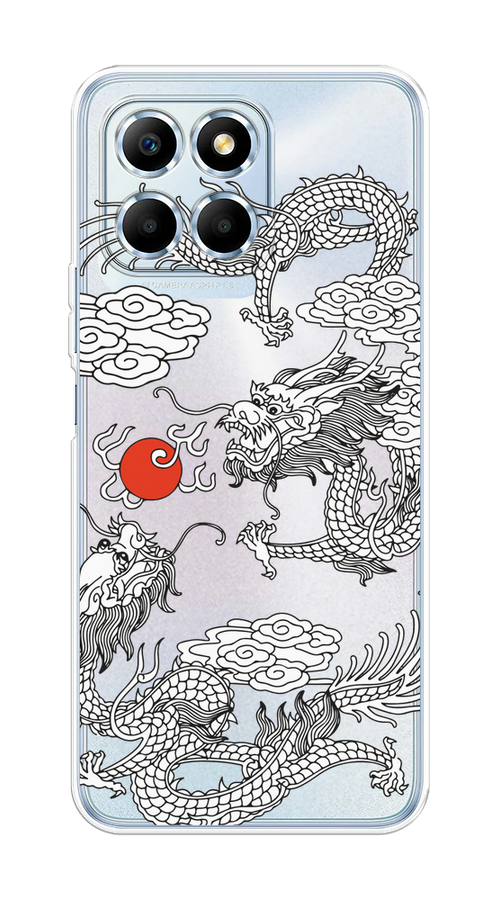 

Чехол на Huawei Honor X6/X6s "Драконы с ножом", Прозрачный;черный;белый, 6109550-1