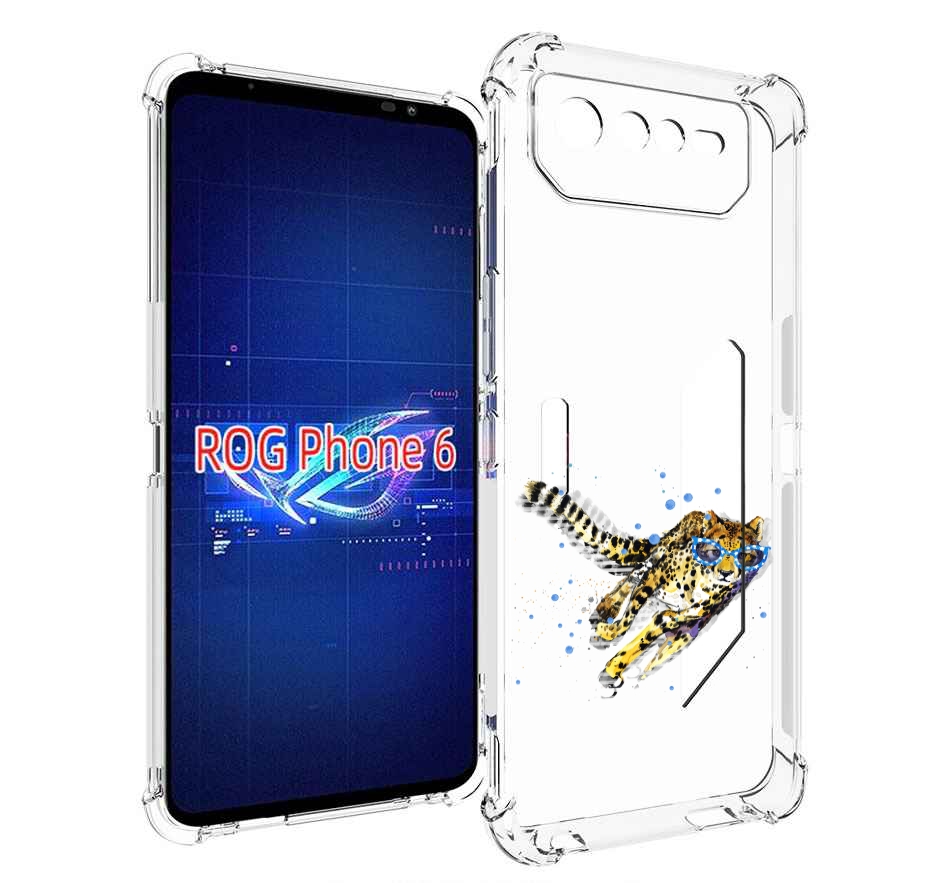 

Чехол MyPads гепард в очках для Asus ROG Phone 6, Прозрачный, Tocco