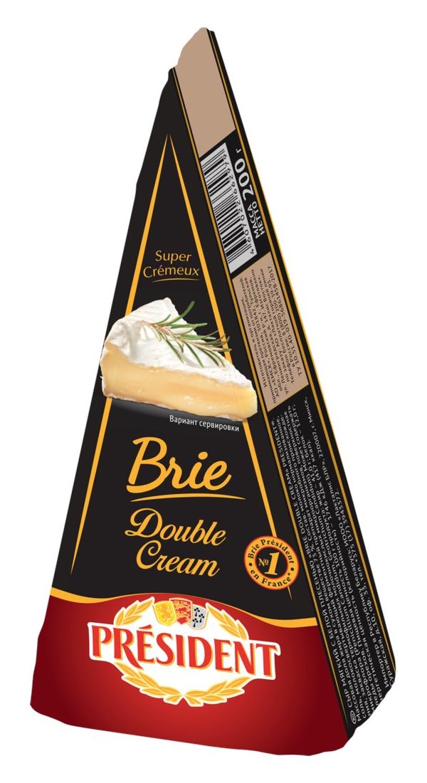 

Сыр мягкий President Brie double cream с белой плесенью 73%