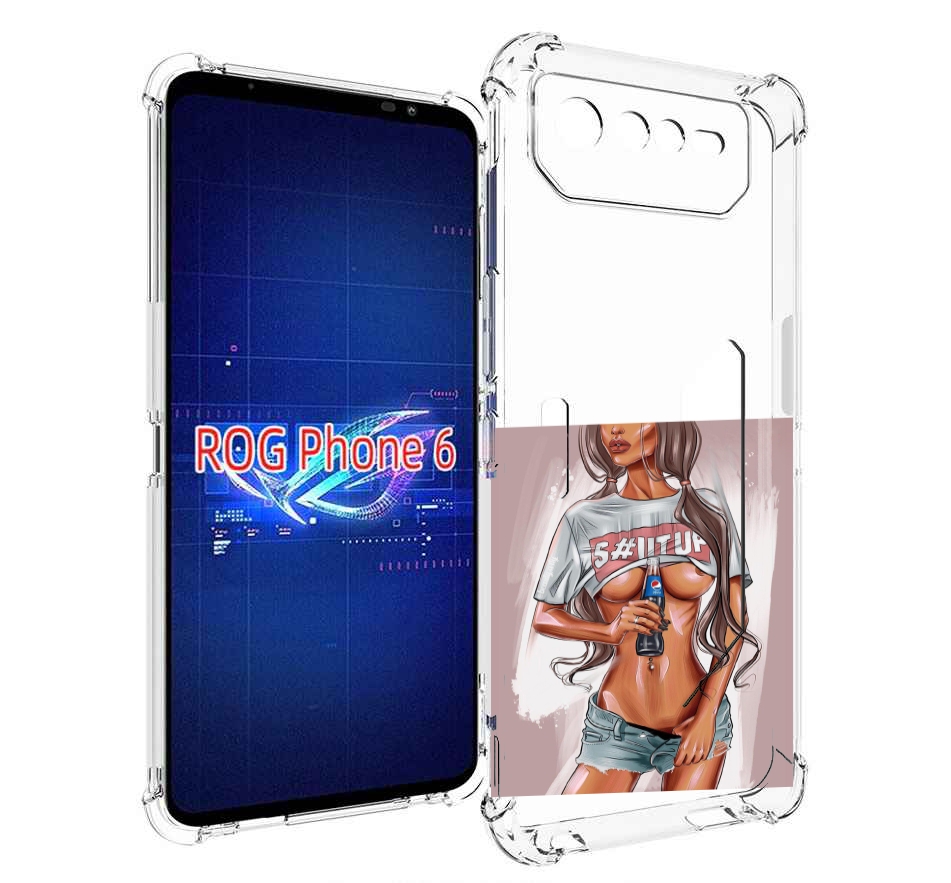Чехол MyPads стройная-девушка-с-пепси женский для Asus ROG Phone 6