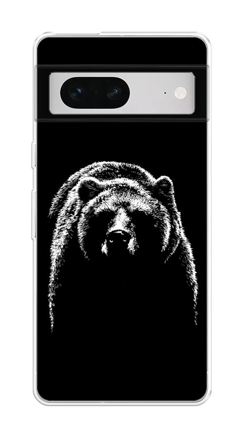 

Чехол на Google Pixel 7 "Медведь в ночи", Белый;черный, 271250-1