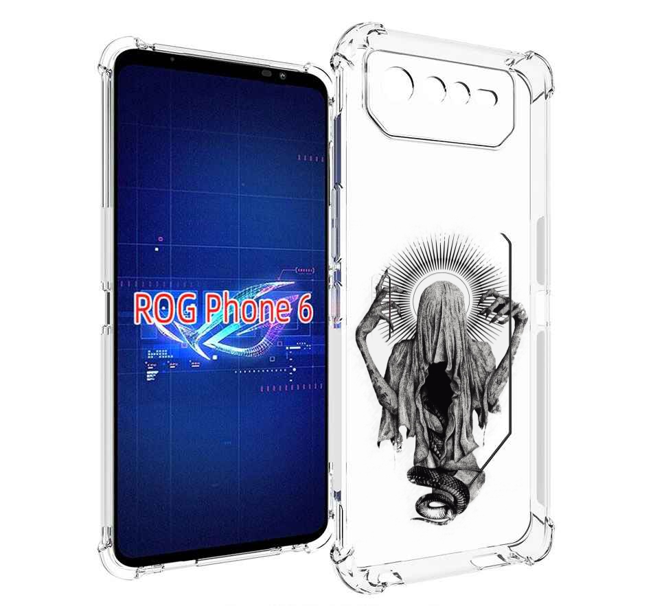 

Чехол MyPads страшная змея в мантии для Asus ROG Phone 6, Прозрачный, Tocco