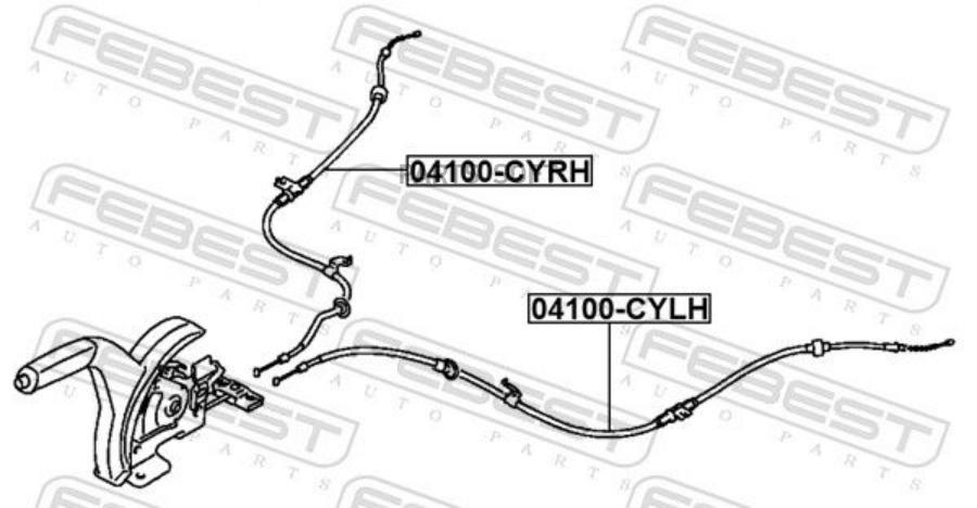 Трос Ручного Тормоза Правый FEBEST 04100cyrh