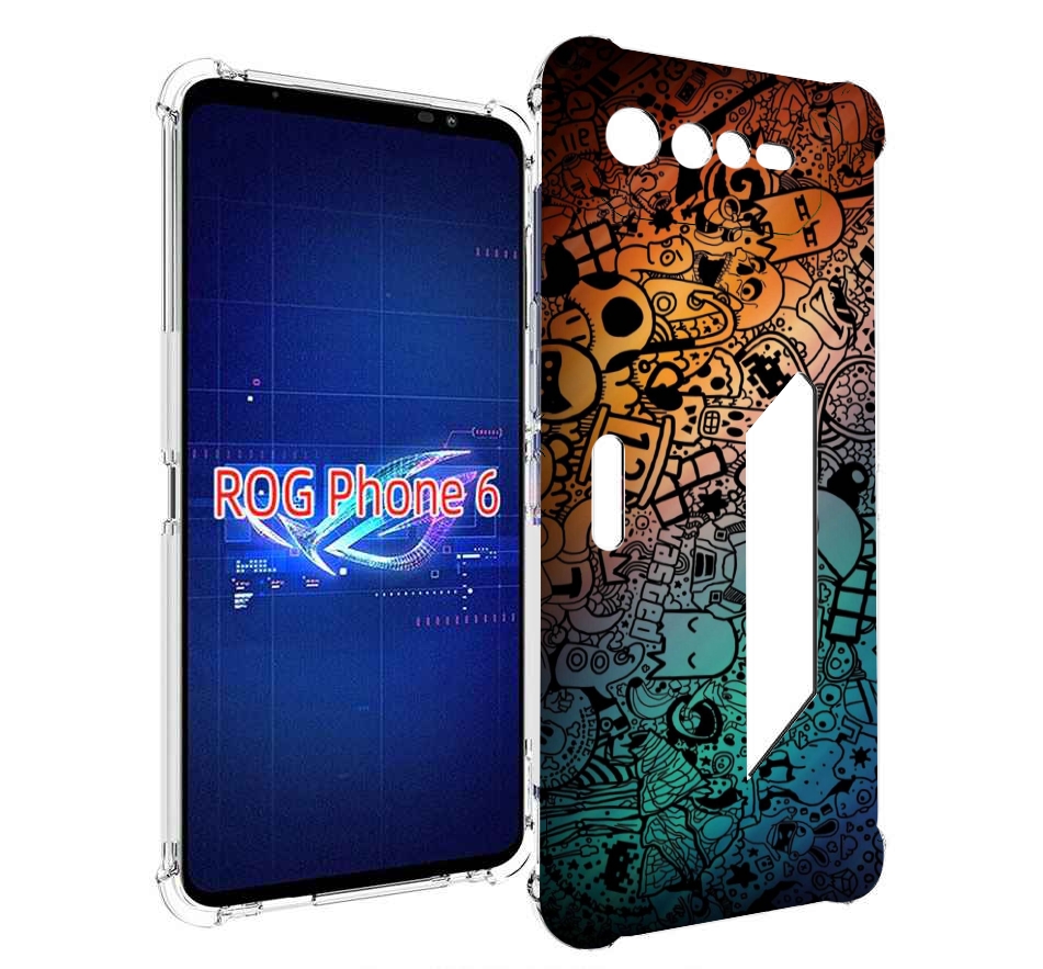 

Чехол MyPads стикеты в тени для Asus ROG Phone 6, Прозрачный, Tocco