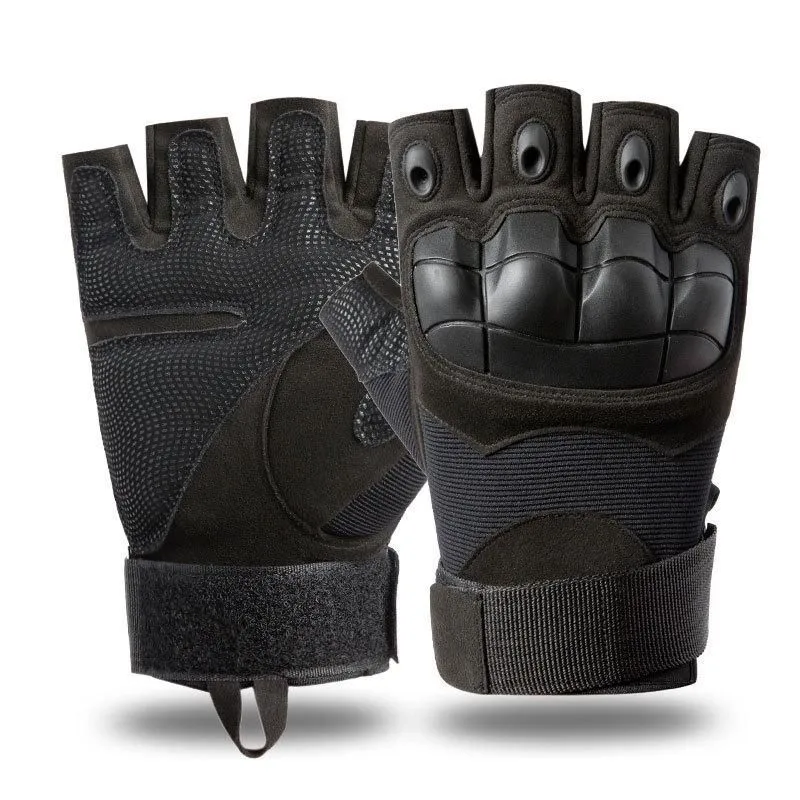 Тактические перчатки без пальцев черный XL
