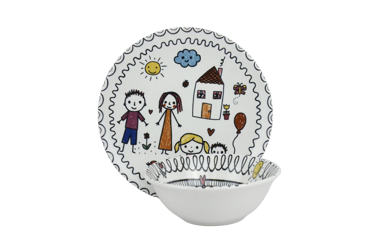 Детский набор посуды edessa Тарелка для супа диаметр 15см тарелка плоская 22см романтика