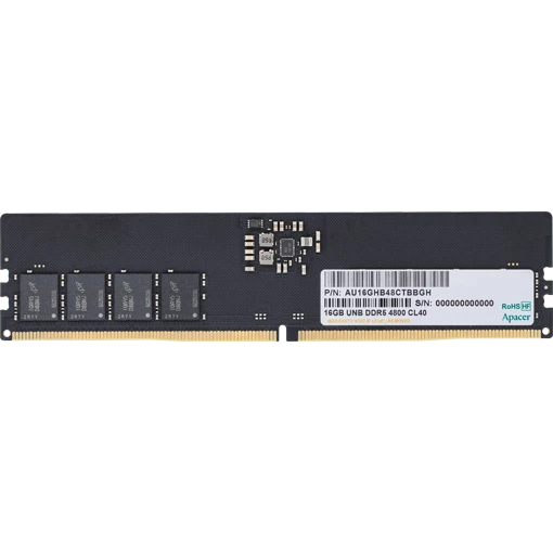 Оперативная память Apacer AU16GHB48CTBBGH , DDR5 1x16Gb, 4800MHz