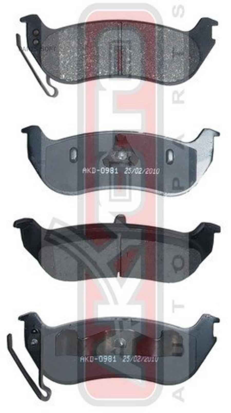 

Тормозные колодки Akyoto задние дисковые akd0981