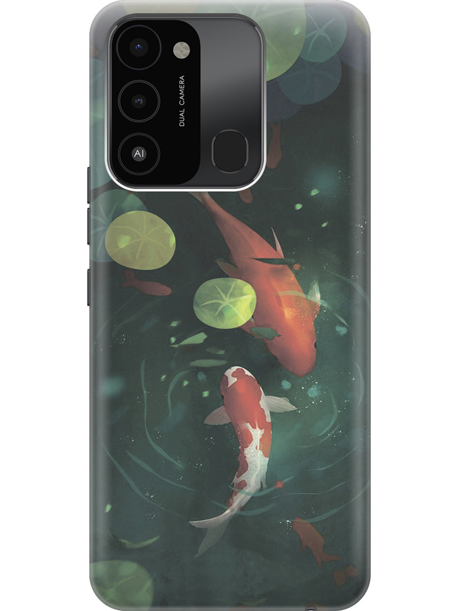 

Силиконовый чехол на Tecno Spark 8C "Карпы кои", Зеленый;оранжевый, 20001472