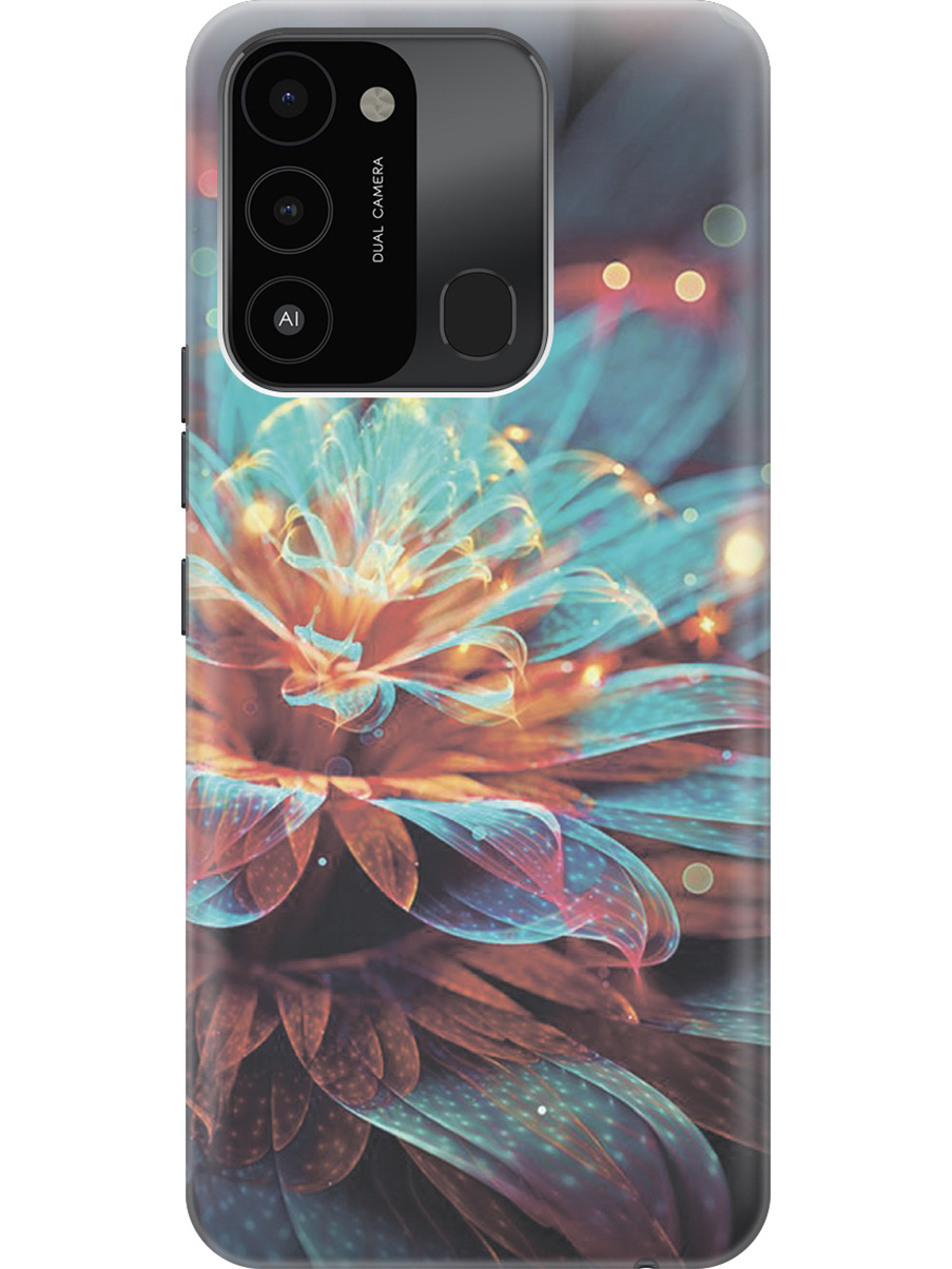 

Силиконовый чехол на Tecno Spark 8C "Магический цветок", Голубой;красный;черный, 20001472