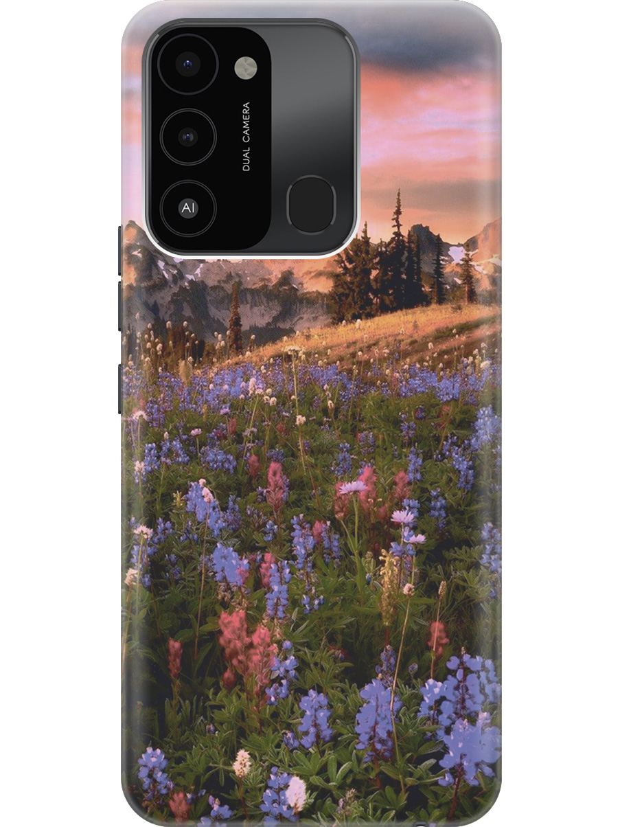 

Силиконовый чехол на Tecno Spark 8C "Цветочное поле и горы", Зеленый;фиолетовый;розовый, 20001472