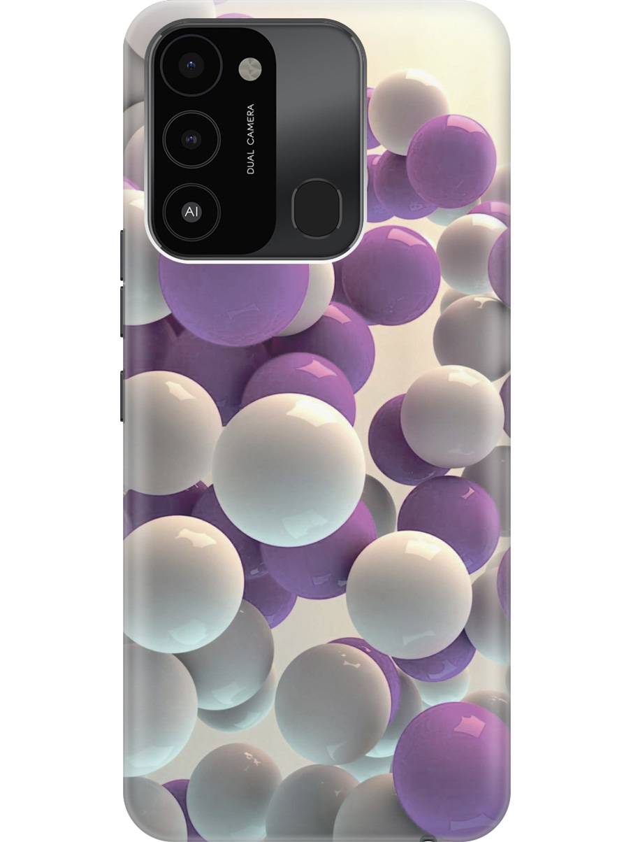 

Силиконовый чехол на Tecno Spark 8C "Белые и сиреневые шары", Белый;фиолетовый, 20001472