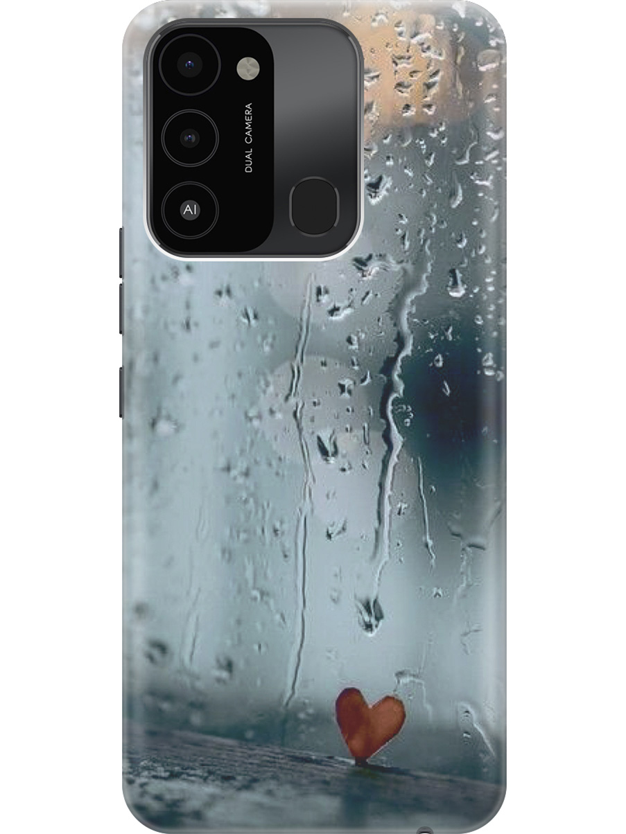 

Силиконовый чехол на Tecno Spark 8C "Сердечко на фоне дождя", Зеленый;красный, 20001472