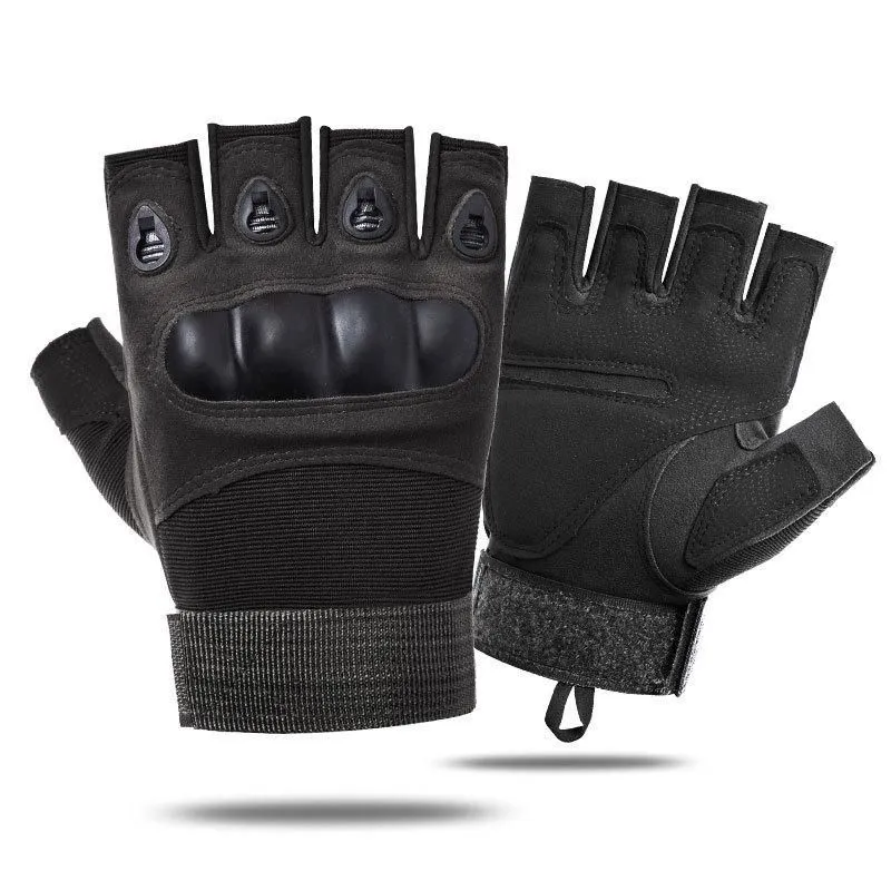 Тактические перчатки без пальцев черный XL