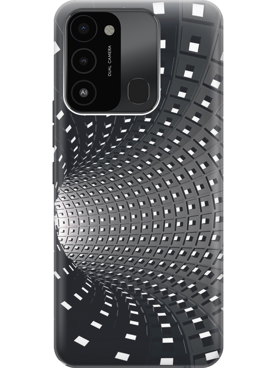 

Силиконовый чехол на Tecno Spark 8C "Черно-белый тоннель", Белый;серый;черный, 20001472