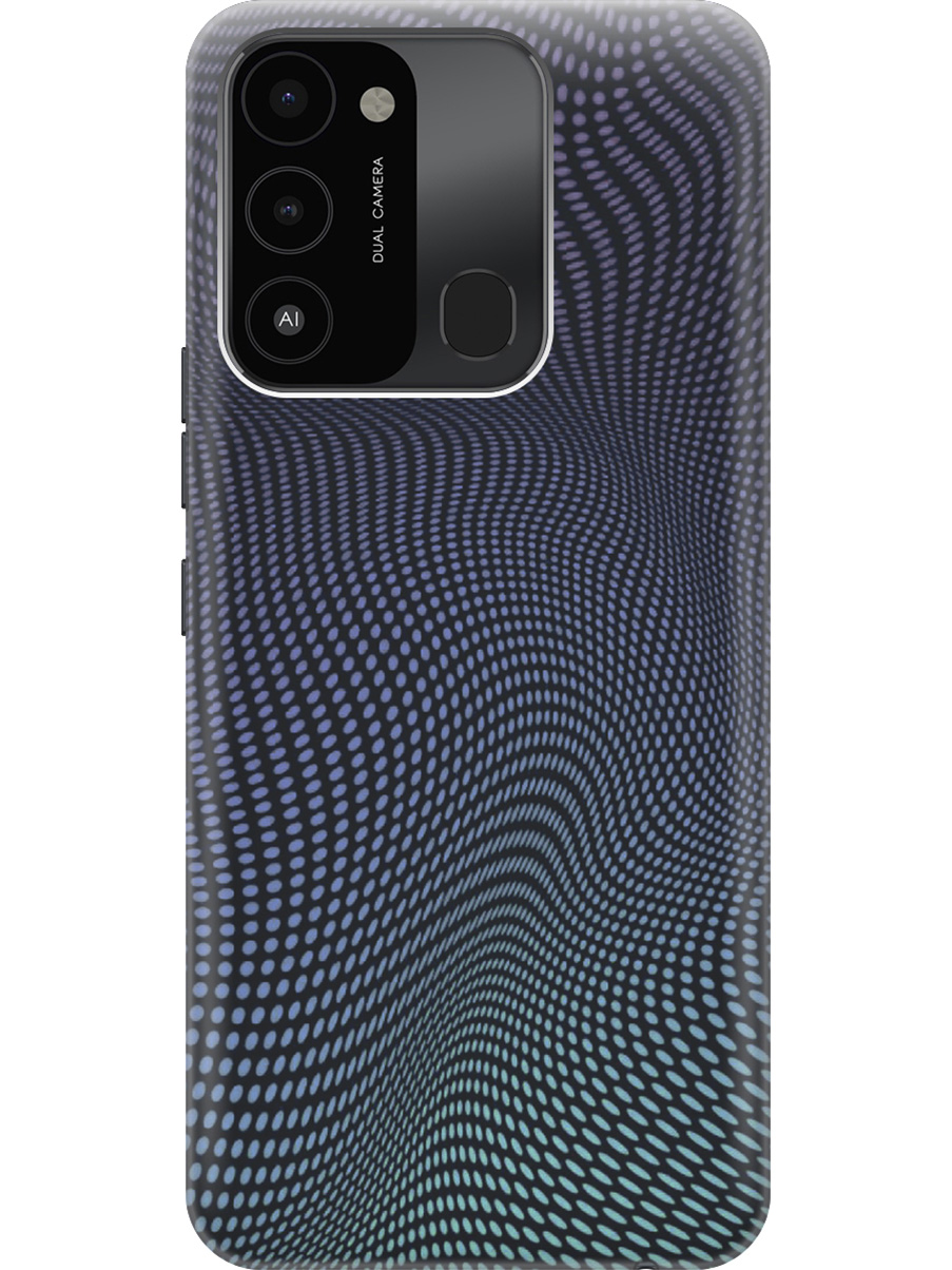 

Силиконовый чехол на Tecno Spark 8C "Изгибы из точек", Синий;черный, 20001472