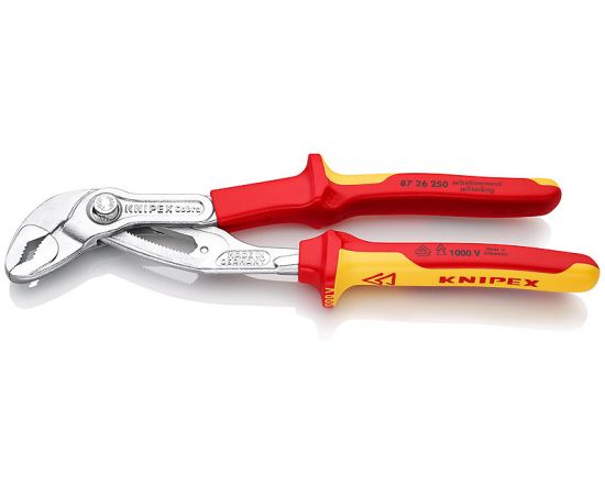 фото Knipex cobra® клещи переставные с фиксатором, vde 1000v, 50 мм (2), под ключ 46 мм, l-250