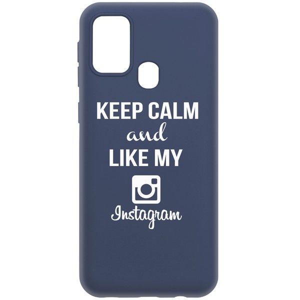 фото Чехол-накладка krutoff silicone case instagram для samsung galaxy m31 (m315) синий