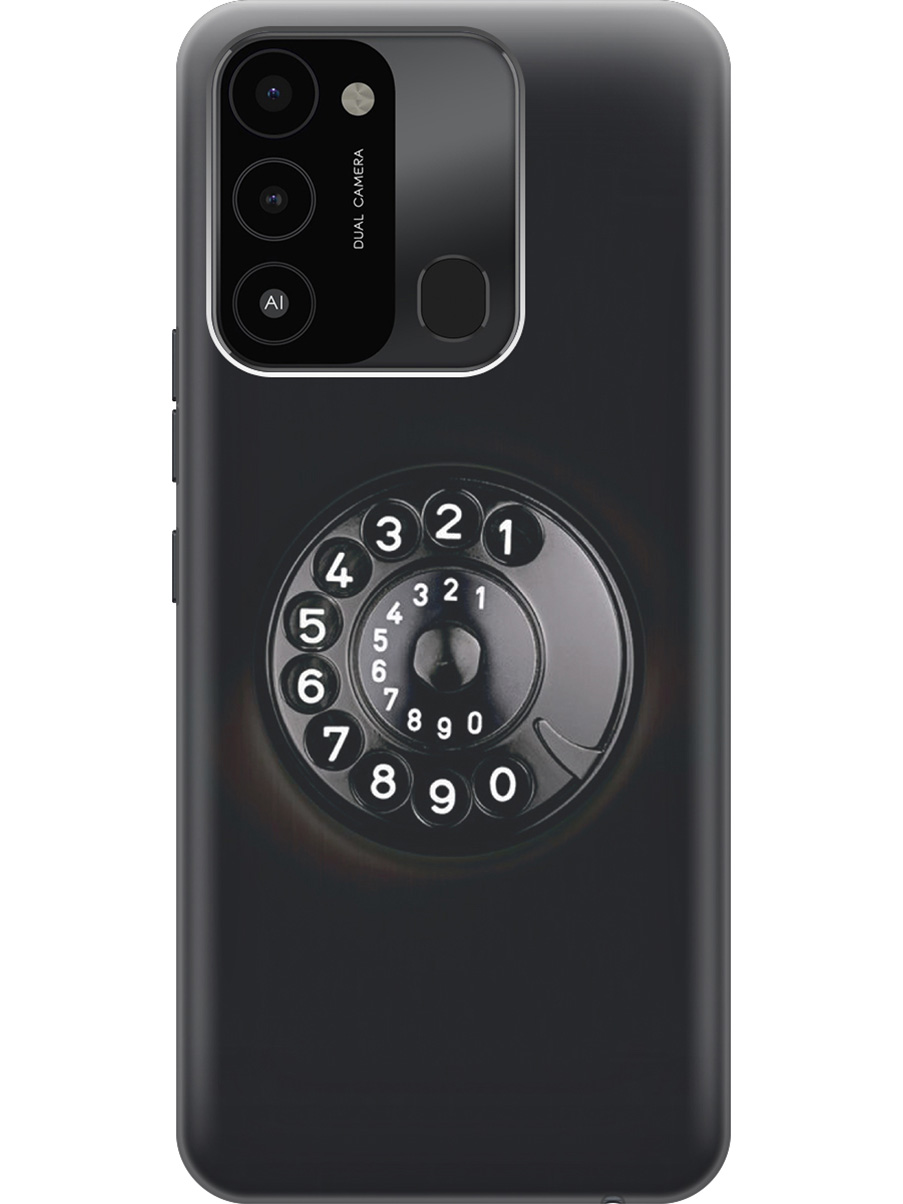 

Силиконовый чехол на Tecno Spark 8C "Диск телефона", Серый;черный, 20001472