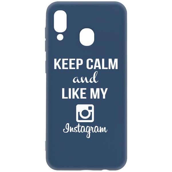 фото Чехол krutoff silicone case instagram для samsung galaxy a20 /a30 (a205/a305) синий