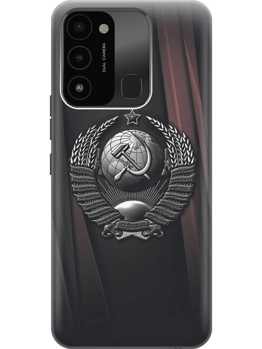 

Силиконовый чехол на Tecno Spark 8C "Герб СССР", Белый;красный;черный, 20001472