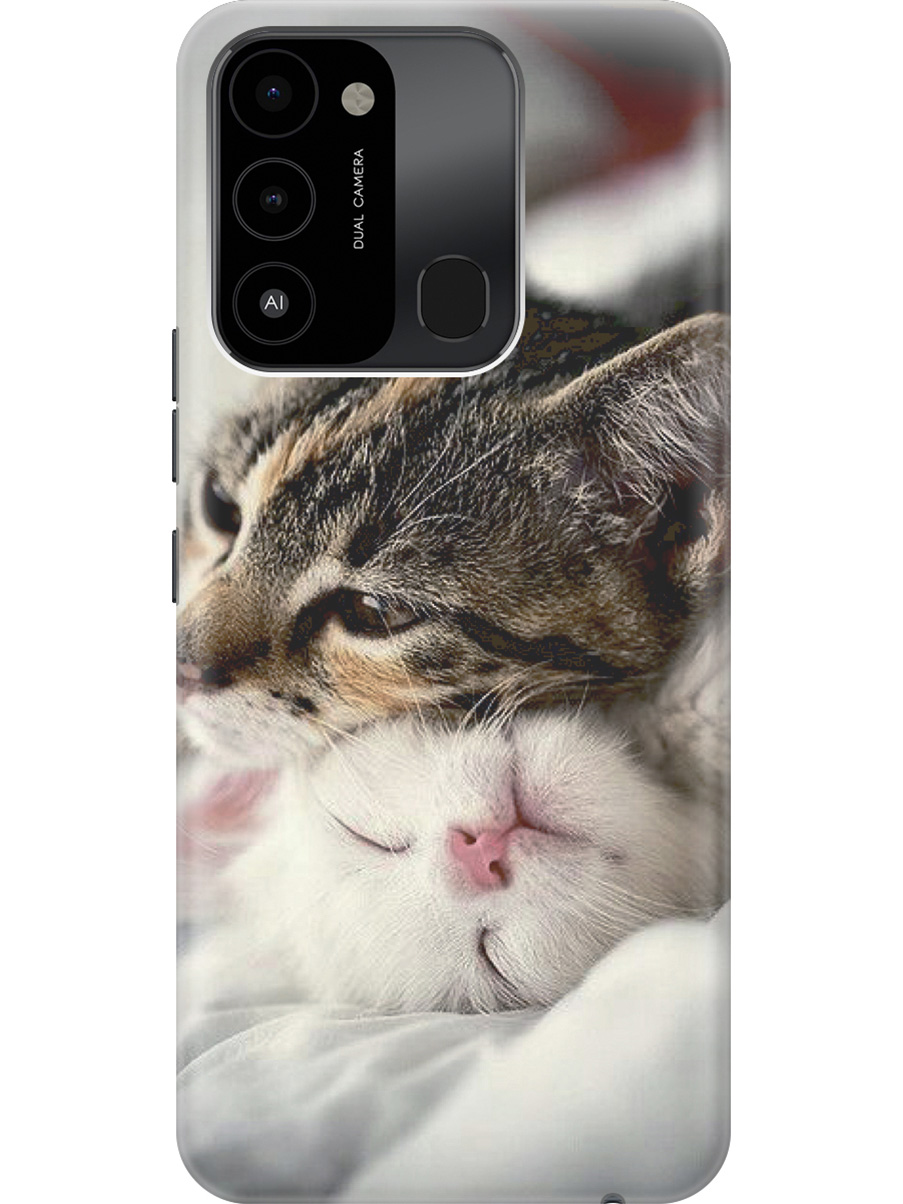 

Силиконовый чехол на Tecno Spark 8C "Милые котики", Бежевый;белый;коричневый, 20001472